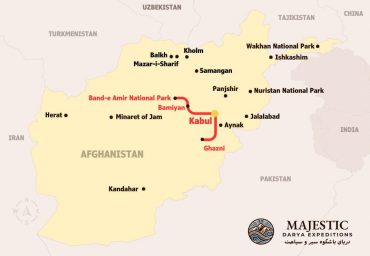 Map 5-Day Afghanistan Tour Kabul Bamiyan Ghazni