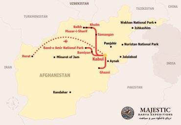 Tours in Afghanistan Map 10 Day trip
